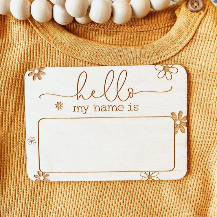 Baby Birth Announcement Sign Daisy Name Tag Little Fox Boutique