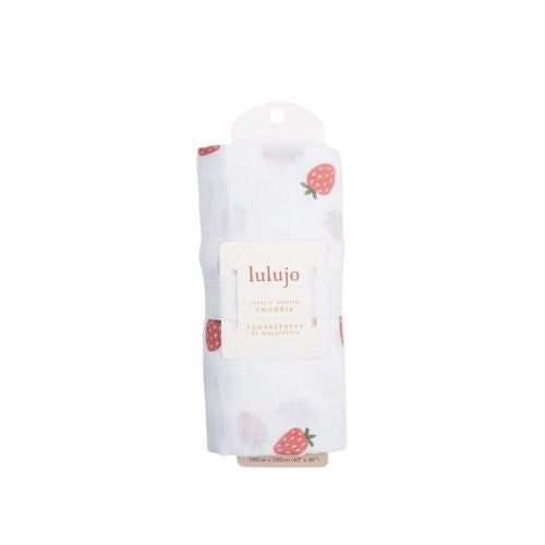 Muslin Swaddle Blanket - Strawberries