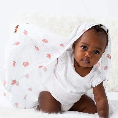 Muslin Swaddle Blanket - Strawberries