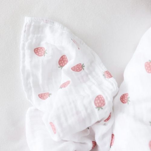 Muslin Swaddle Blanket - Strawberries