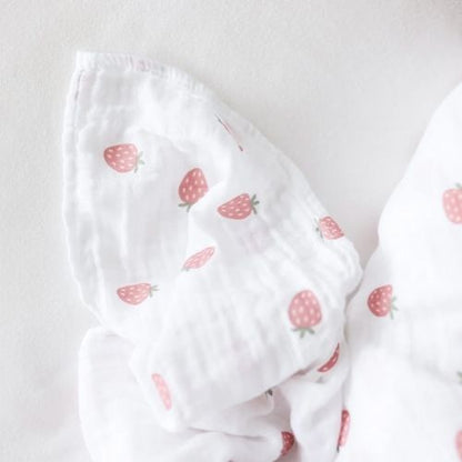 Muslin Swaddle Blanket - Strawberries