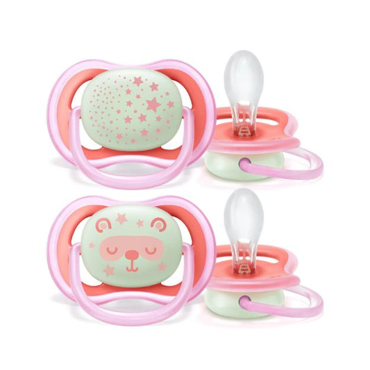 Ultra Air Nighttime Pacifiers - Pink