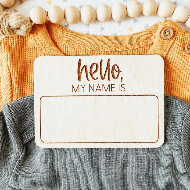 Baby Birth Announcement Sign - Simple Name Tag