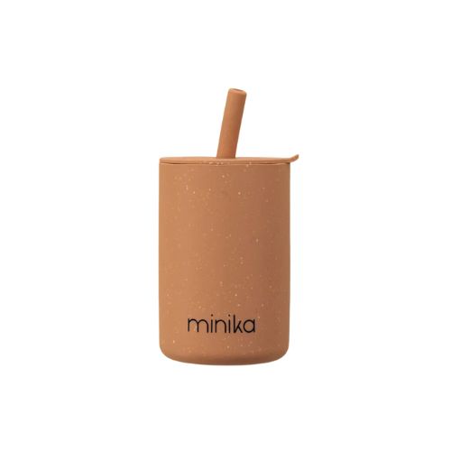 Straw Cup With Lid - Almond