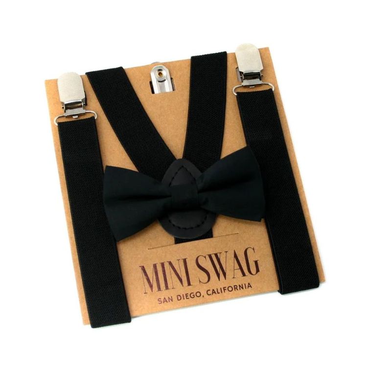 Bow Tie & Suspenders Set - Black