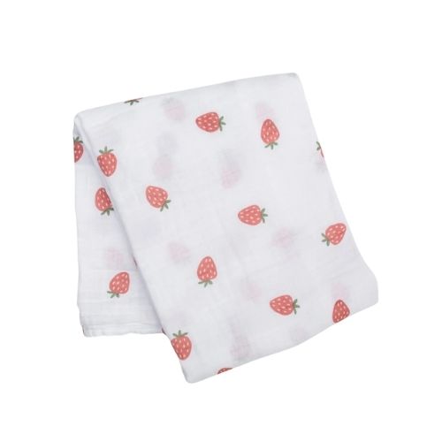 Muslin Swaddle Blanket - Strawberries