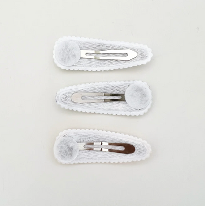 Fabric Hair Clip Snap Barrettes - Taupe