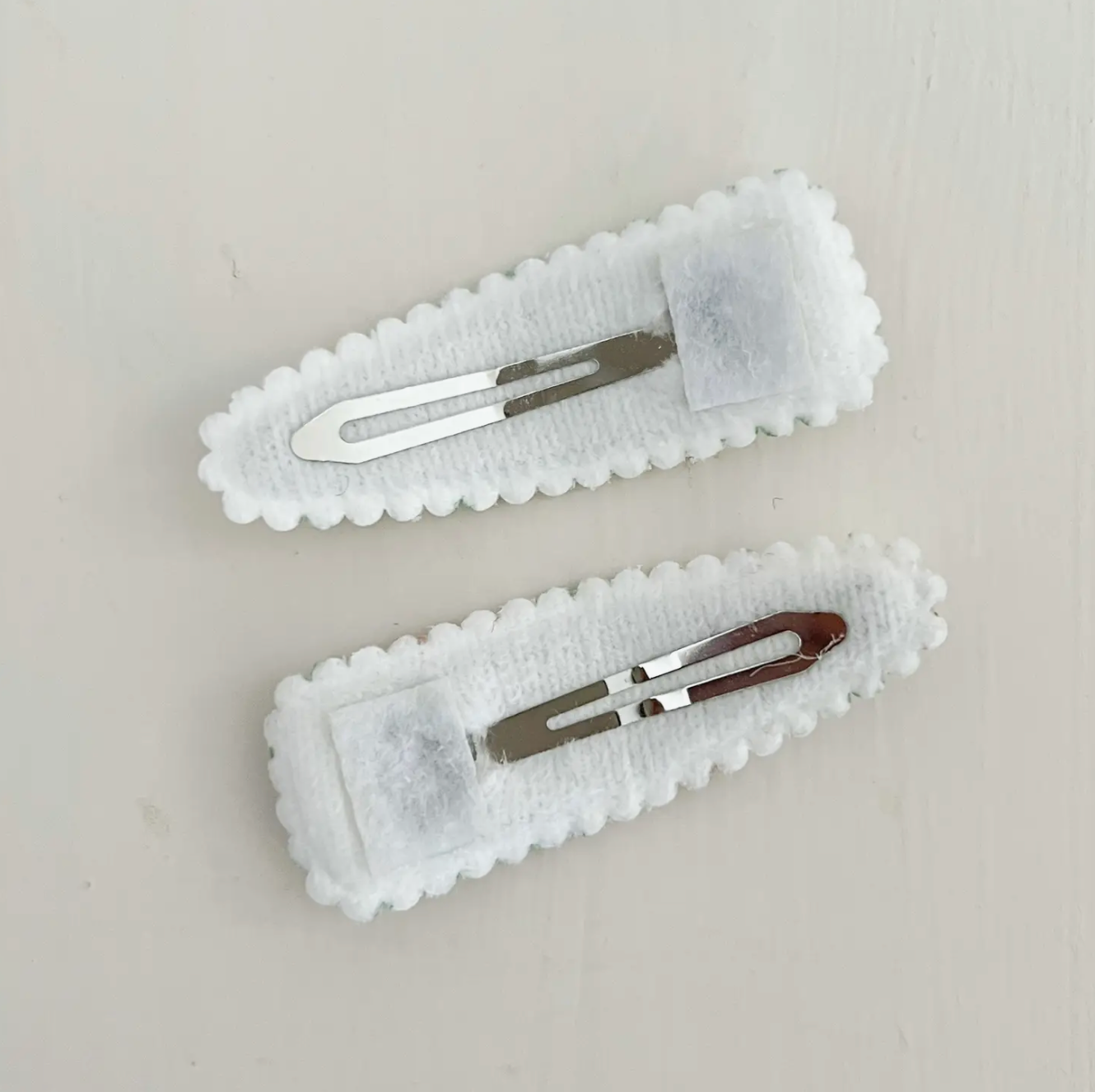 Fabric Hair Clip Snap Barrettes - Ivory