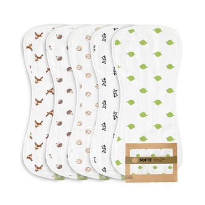 Softe Bamboo Cotton Burp Cloths - Kea Friends