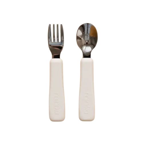 Silicone Fork and Spoon Set - Shell