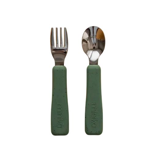 Silicone Fork and Spoon Set - Leaf