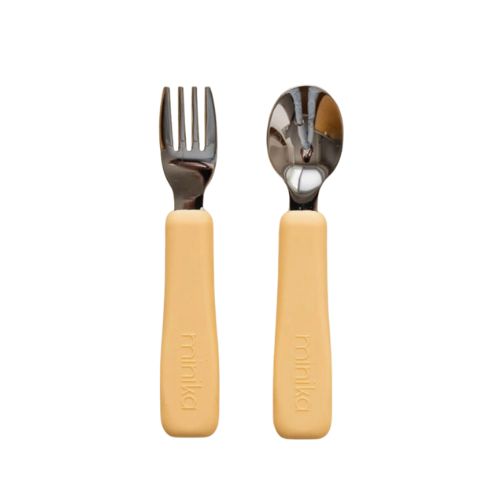 Silicone Fork and Spoon Set - Sunset