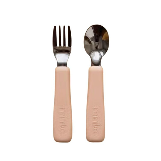 Silicone Fork and Spoon Set - Blush