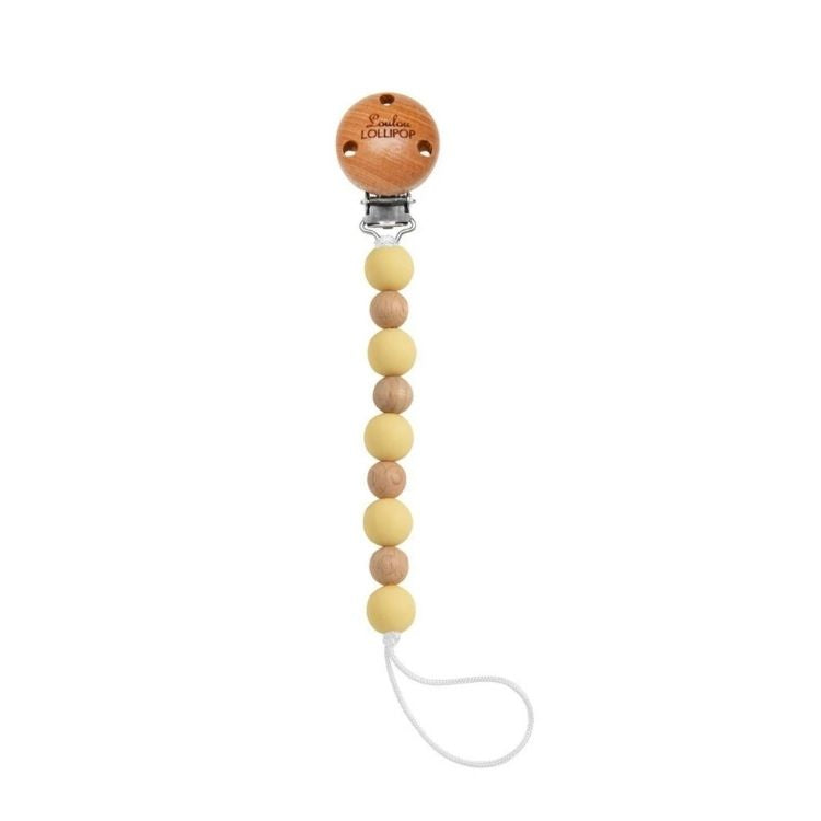 Wood & Silicone Pacifier Clip - Sun