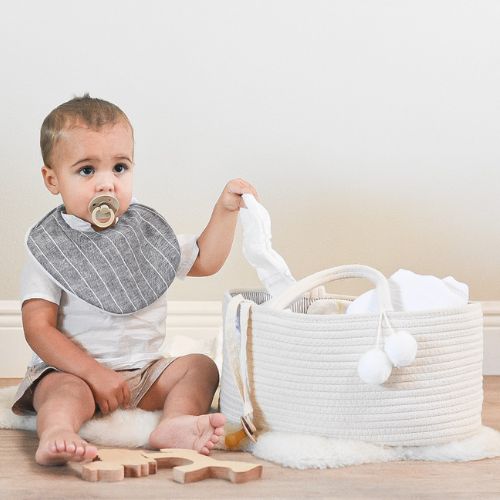 Cotton Rope Diaper Caddy - Off-White