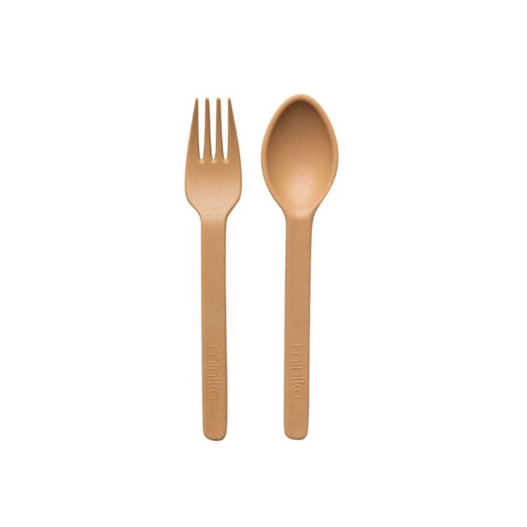 Wheat Straw Fork and Spoon Set - Almond