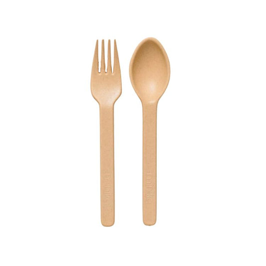 Wheat Straw Fork and Spoon Set - Sunset