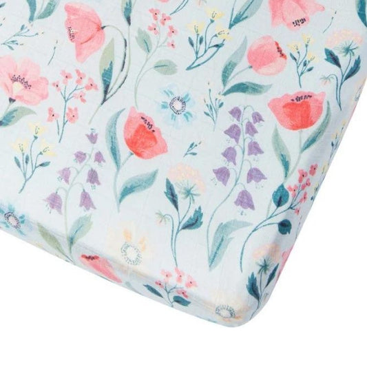 Fitted Crib Sheet - Bluebell