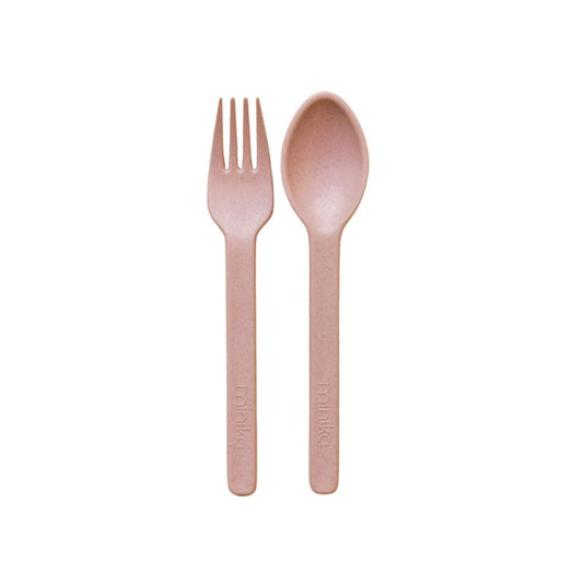 Wheat Straw Fork and Spoon Set - Blush
