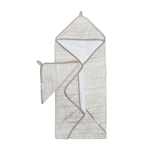 Hooded Towel - Grey Mudcloth
