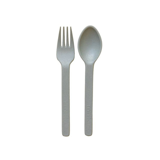 Wheat Straw Fork and Spoon Set - Sage