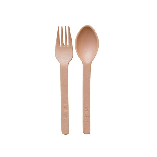 Wheat Straw Fork and Spoon Set - Natural