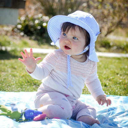 Cotton Floppy Hat - Blue Stripes