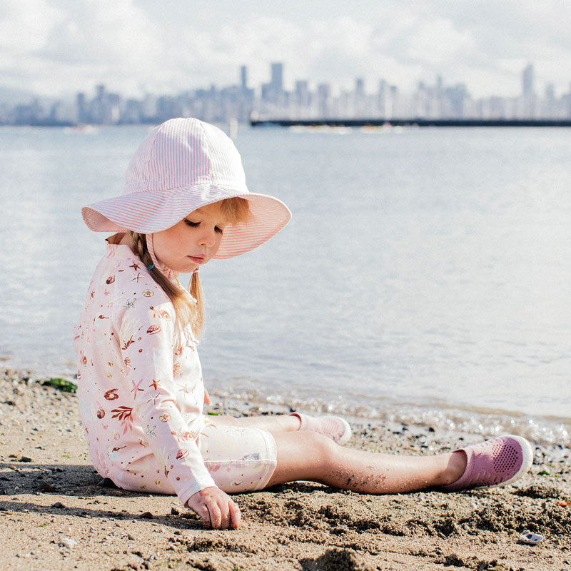 Cotton Floppy Hat - Pink Stripes